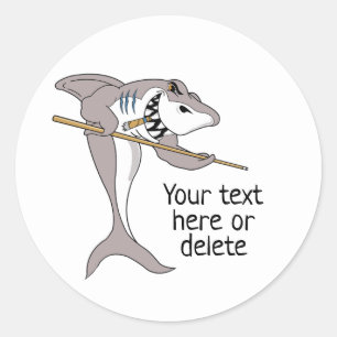 Pool Shark Custom Text Classic Round Sticker