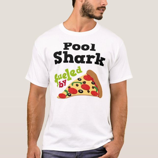 Pool Shark (Funny) Pizza T Shirt (Front)