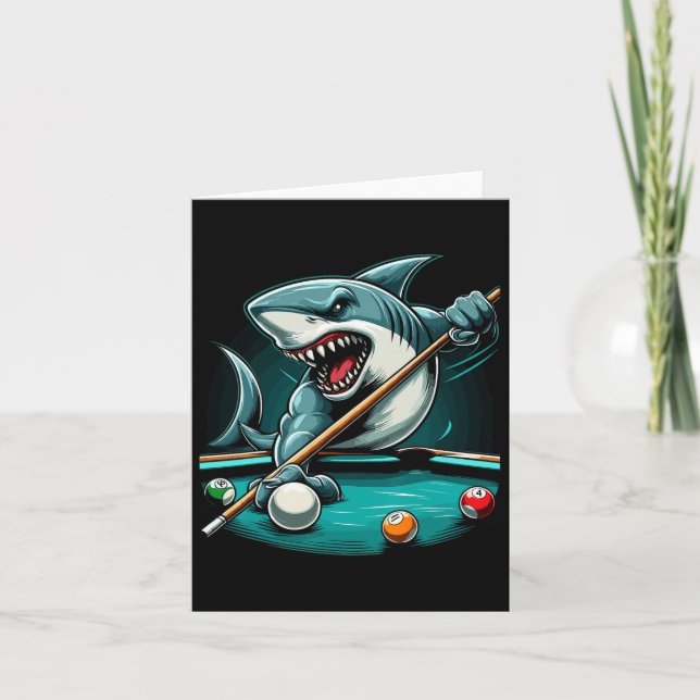 Pool Shark Funny Pool Player Billiards Billiard 8- Card (Front)