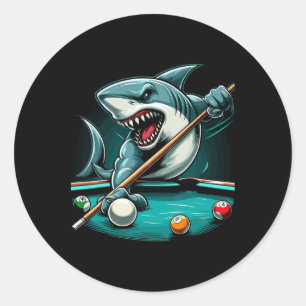 Pool Shark Funny Pool Player Billiards Billiard 8- Classic Round Sticker