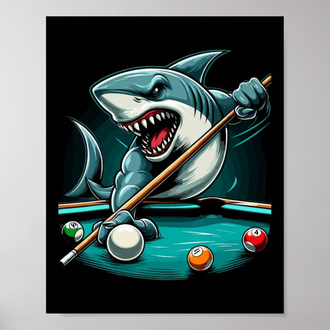 Pool Shark Funny Pool Player Billiards Billiard 8- Poster (Front)