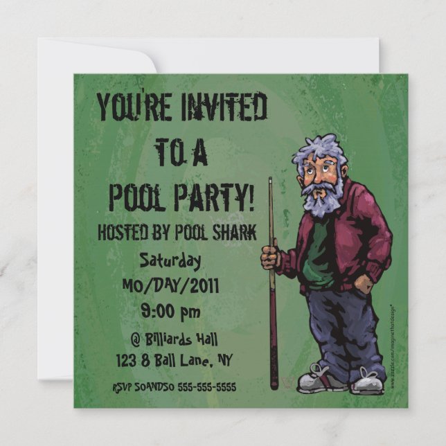 Pool Shark Party Invite (Front)