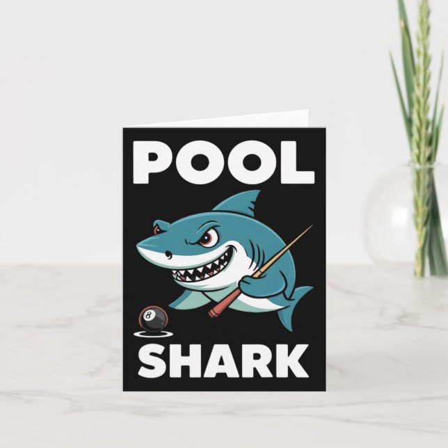 Pool Shark Snooker Player Funny Billiards  Card (Front)