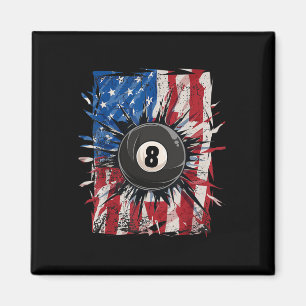 Pool Snooker Billiards Player 8 Ball Usa American Magnet