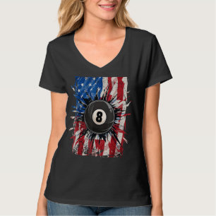 Pool Snooker Billiards Player 8 Ball USA American T-Shirt