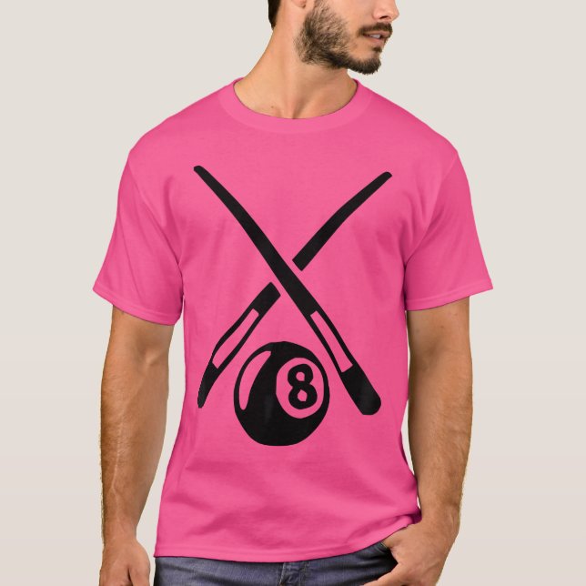 Pool Sticks 8 Ball Billiards T-Shirt (Front)
