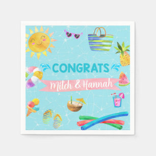 Pool summer girl baby shower napkins. napkin