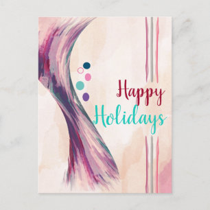 Pool Summer Holiday Burgundy Watercolor Splatter Announcement Postcard