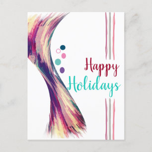 Pool Summer Holiday Burgundy Watercolor Splatter Announcement Postcard