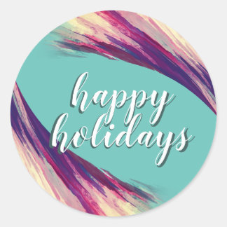 Pool Summer Holiday Burgundy Watercolor Splatter Classic Round Sticker