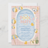 Pool Summer Kid Swimming Party Birthday