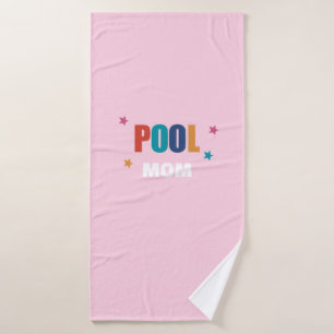 Pool swimming summer typography pink mom towel