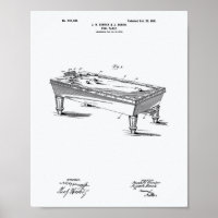 Pool Table 1901 Patent Art White Paper