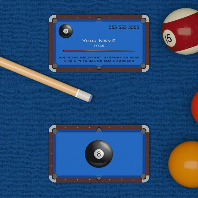 Pool Table Blue Business Card (Creator Uploaded)