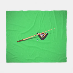 Pool Table Cue Stick and Balls Fleece Blanket