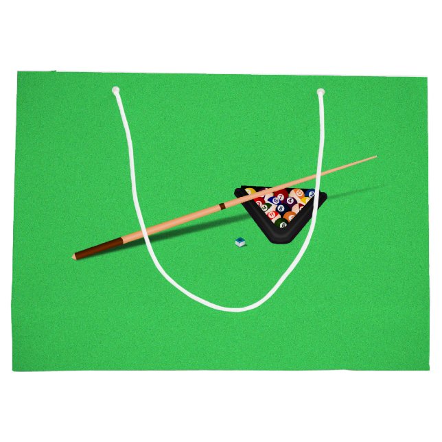 Pool Table Cue Stick and Balls Large Gift Bag (Back)