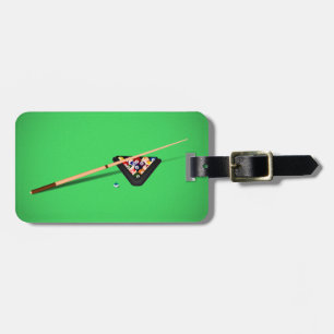 Pool Table Cue Stick and Balls Luggage Tag