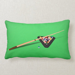 Pool Table Cue Stick and Balls Lumbar Cushion