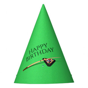 Pool Table Cue Stick and Balls Party Hat