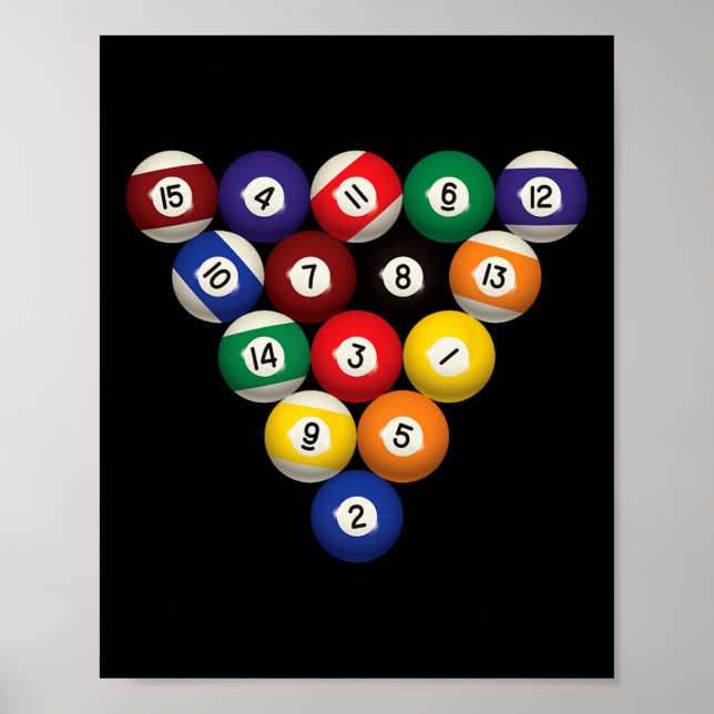 Pool Table Funny Pool Player Billiards Halloween C Poster (Front)