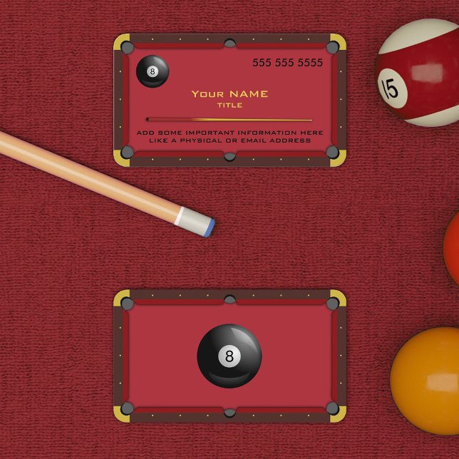 Pool Table Red Business Card (Creator Uploaded)