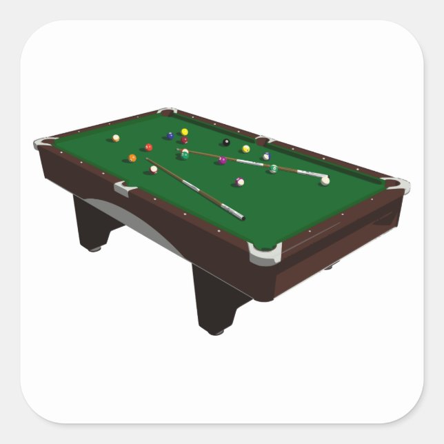 Pool Table Square Sticker (Front)