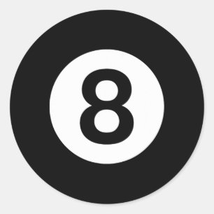 Pool Table With 8 Classic Round Sticker