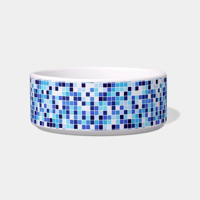 Pool Tiles, Blue Mosaic Tiles, Geometric Pattern Bowl (Front)
