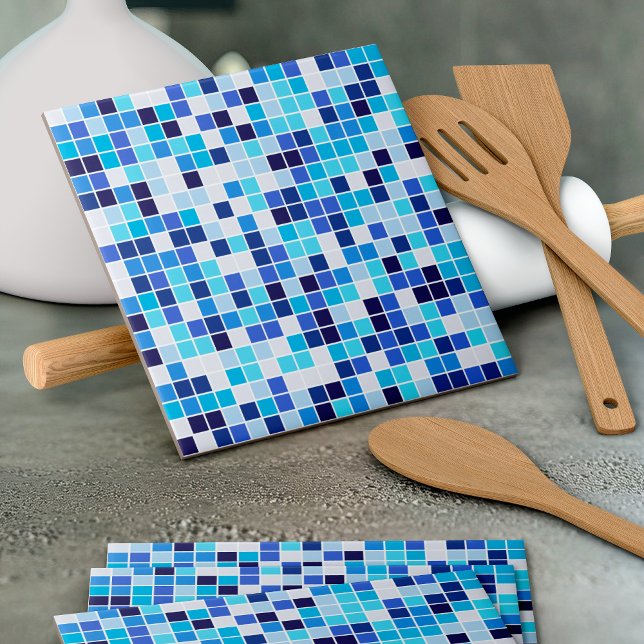 Pool Tiles, Blue Mosaic Tiles, Geometric Pattern Tile (Creator Uploaded)