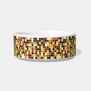Pool Tiles, Brown Mosaic Tiles, Geometric Pattern Bowl