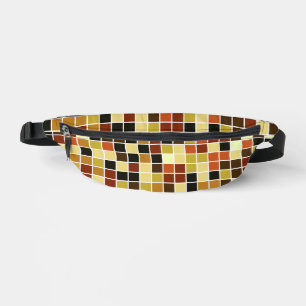 Pool Tiles, Brown Mosaic Tiles, Geometric Pattern Bum Bags