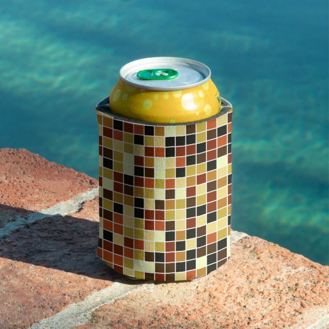 Pool Tiles, Brown Mosaic Tiles, Geometric Pattern Can Cooler (In Situ Pool)