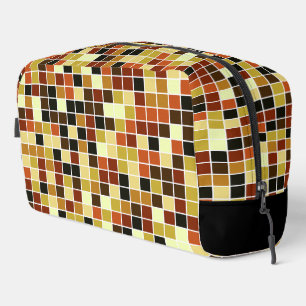 Pool Tiles, Brown Mosaic Tiles, Geometric Pattern Dopp Kit