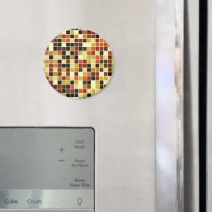Pool Tiles, Brown Mosaic Tiles, Geometric Pattern Magnet