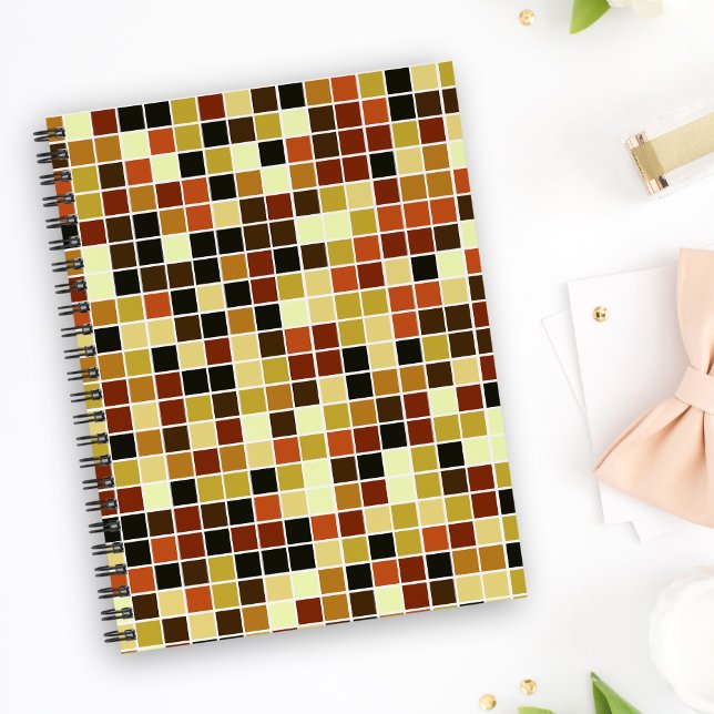 Pool Tiles, Brown Mosaic Tiles, Geometric Pattern Notebook (Creator Uploaded)