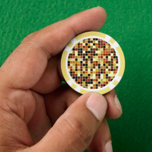 Pool Tiles, Brown Mosaic Tiles, Geometric Pattern Poker Chips