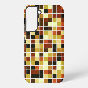 Pool Tiles, Brown Mosaic Tiles, Geometric Pattern Samsung Galaxy Case