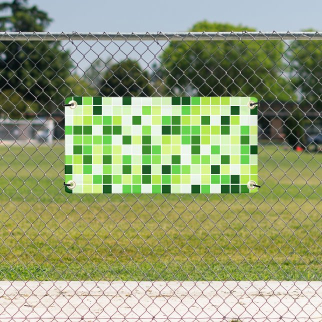 Pool Tiles, Green Mosaic Tiles, Geometric Pattern Banner (Insitu)