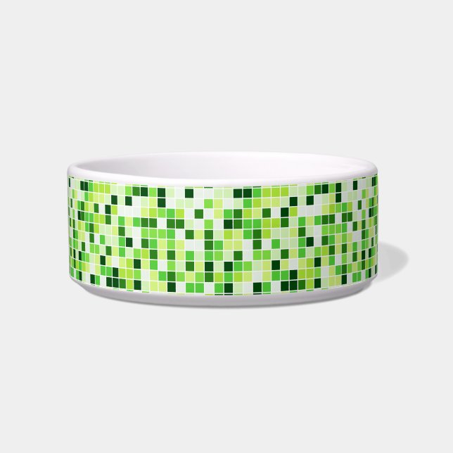 Pool Tiles, Green Mosaic Tiles, Geometric Pattern Bowl (Front)