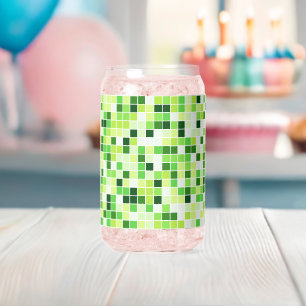 Pool Tiles, Green Mosaic Tiles, Geometric Pattern Can Glass