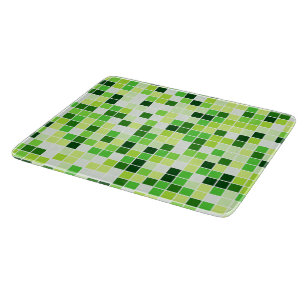 Pool Tiles, Green Mosaic Tiles, Geometric Pattern Cutting Board
