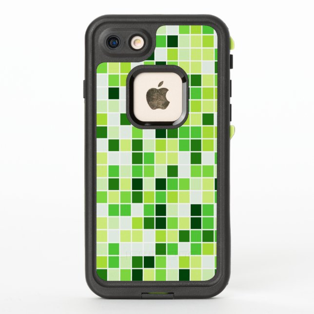 Pool Tiles, Green Mosaic Tiles, Geometric Pattern LifeProof iPhone Case (Back)
