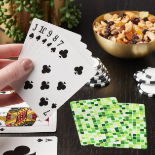 Pool Tiles, Green Mosaic Tiles, Geometric Pattern Playing Cards