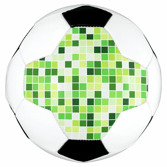 Pool Tiles, Green Mosaic Tiles, Geometric Pattern Soccer Ball (Front)