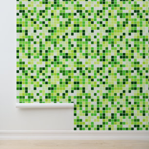 Pool Tiles, Green Mosaic Tiles, Geometric Pattern Wallpaper
