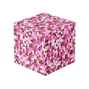 Pool Tiles, Pink Mosaic Tiles, Geometric Pattern Cube