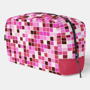 Pool Tiles, Pink Mosaic Tiles, Geometric Pattern Dopp Kit