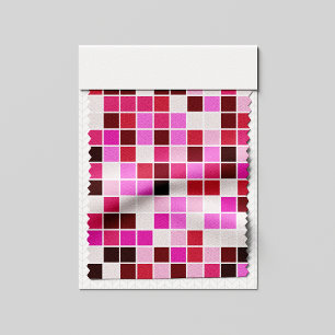 Pool Tiles, Pink Mosaic Tiles, Geometric Pattern Fabric