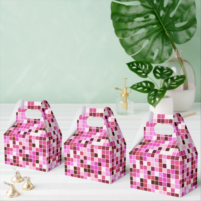 Pool Tiles, Pink Mosaic Tiles, Geometric Pattern Favour Box (Multiple)