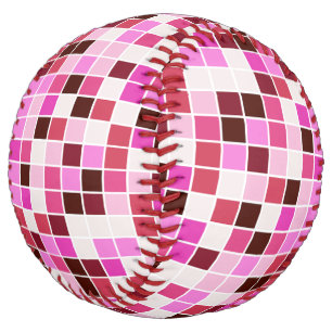 Pool Tiles, Pink Mosaic Tiles, Geometric Pattern Softball